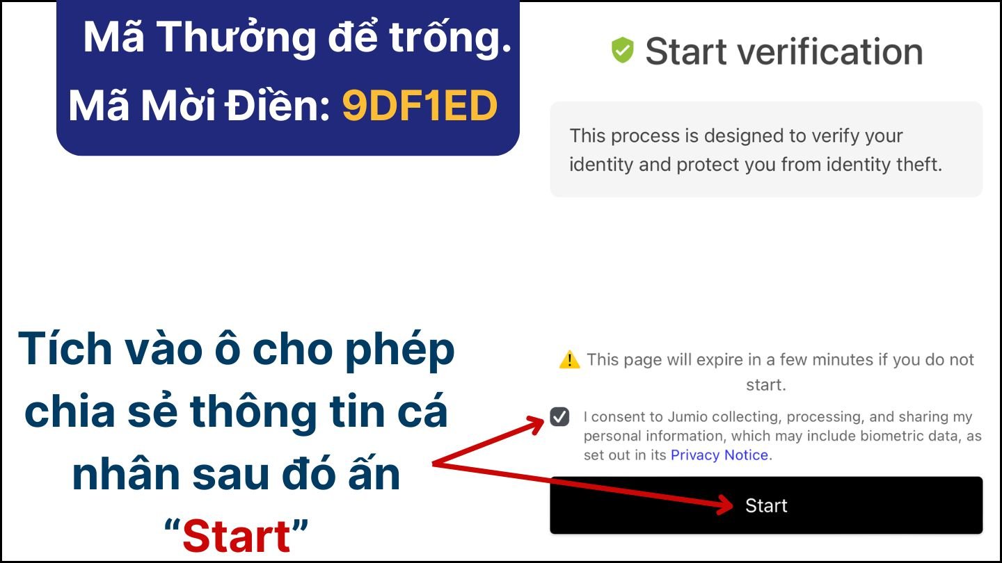 Ấn "Start" để bắt đầu xác minh tài khoản WPT