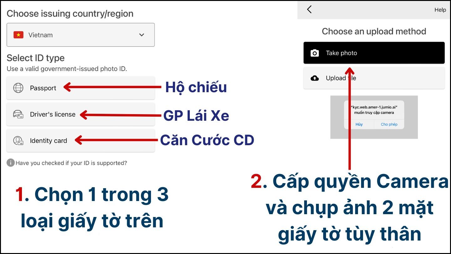 Chụp ảnh giấy tờ KYC WPT